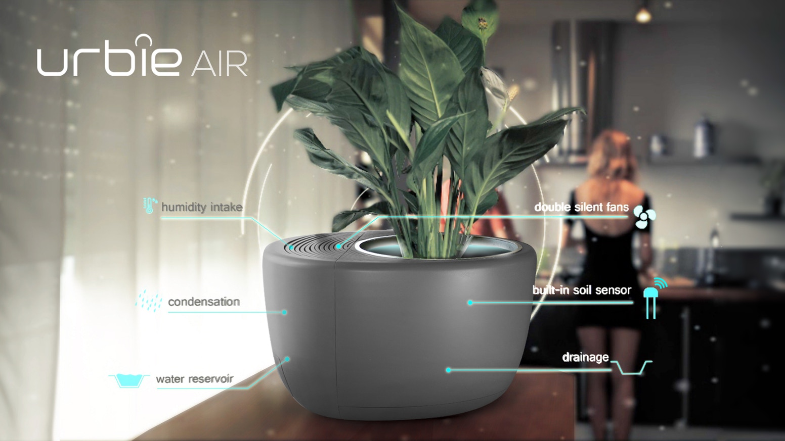 自動で植物を育てながら空気までキレイにするプランター Urbie Air Funny Furniture